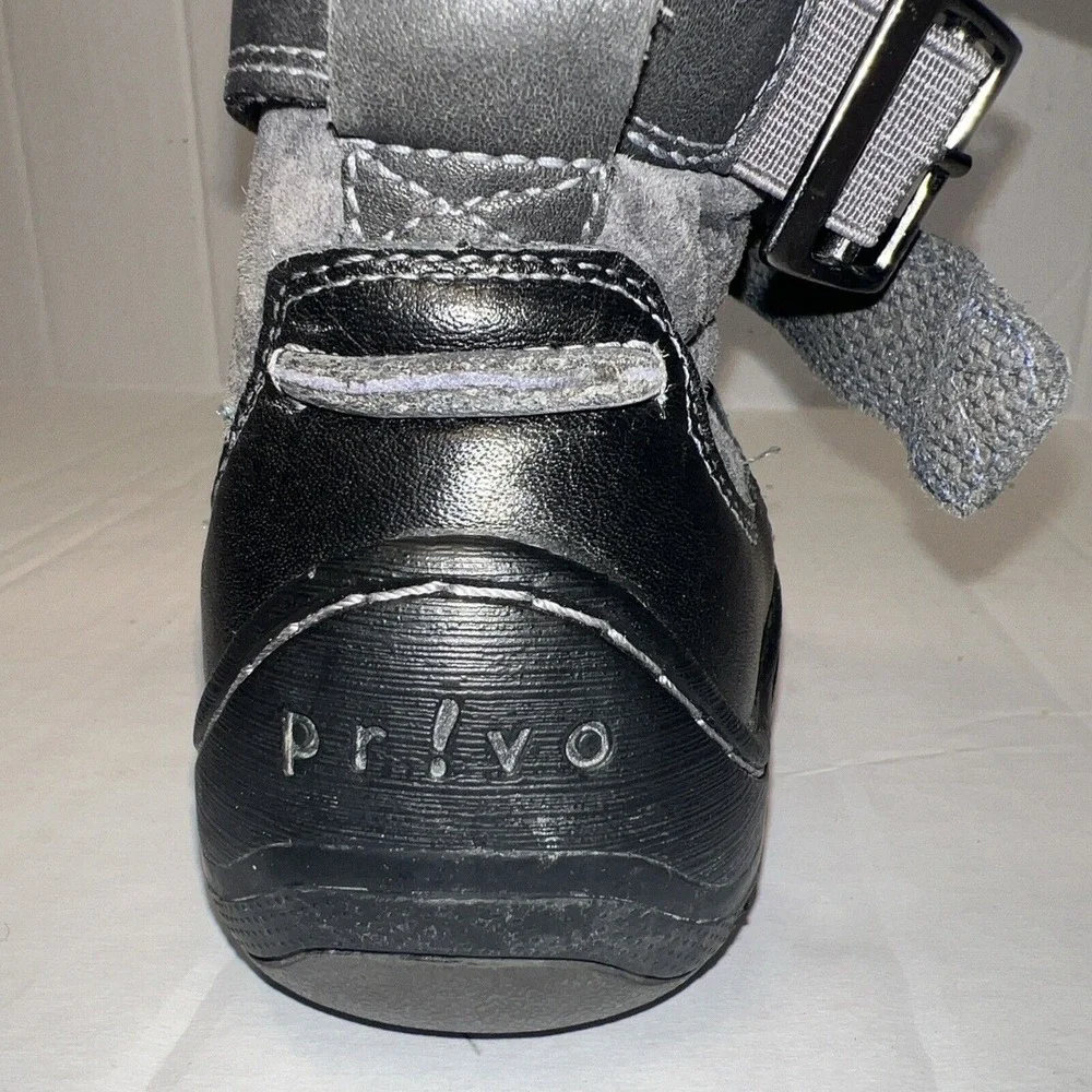 PRIVO Waterproof Winter Boots Women Size 6 Fur Lined Buckle Gray Black‎ Gorpcore